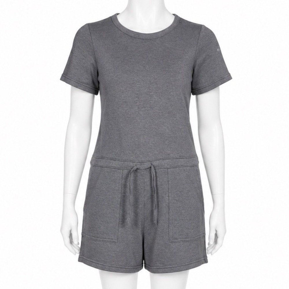 Columbia Romper Womens Small Gray French Terry Trek Playsuit Casual Outdoors